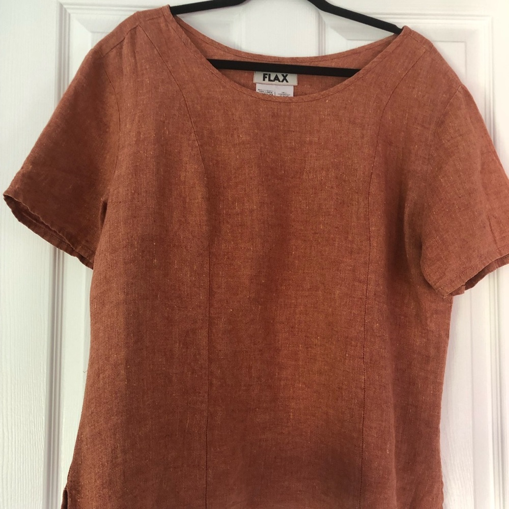 Flax Burnt Orange Linen Tunic